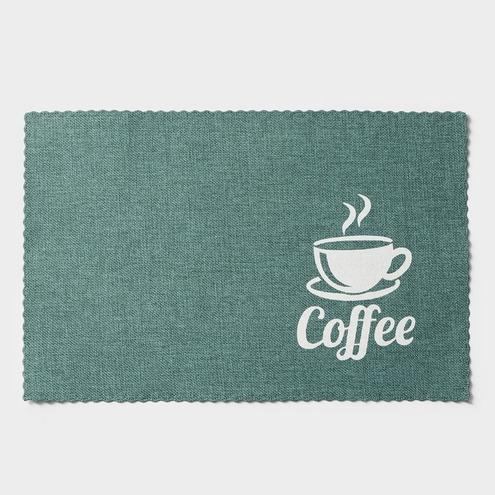 Салфетки сервировочные на стол Доляна Coffee, 4 шт, 44&times;29 см, цвет бирюзовый