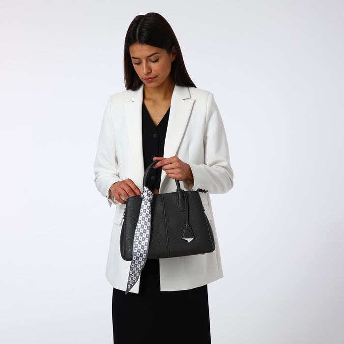 Сумка женская на молнии TEXTURA, средний размер, цвет тёмно-серый