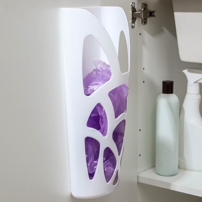 Корзина для пакетов, 18&times;9&times;35 см, цвет белый