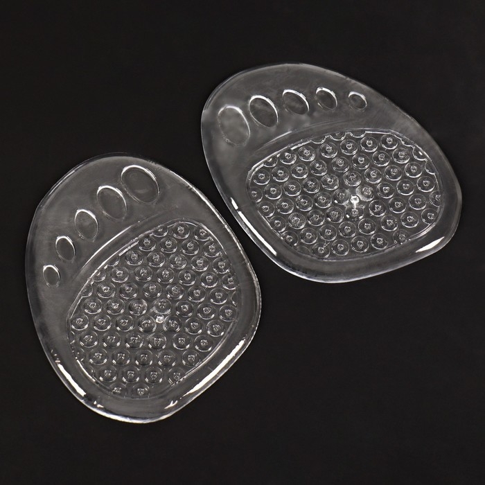 Полустельки для обуви, с протектором, силиконовые, 9 &times; 7 см, пара, цвет прозрачный