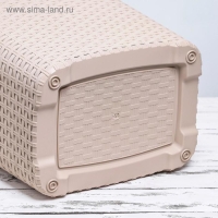 Корзина бельевая с крышкой &laquo;Ротанг&raquo;, 40 л, 37&times;29,5&times;48 см, цвет латте