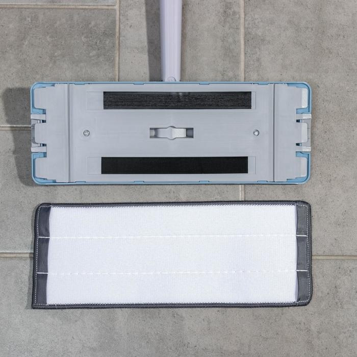 Швабра с отжимом и ведро Доляна: ведро с отсеками 10 л, 24&times;38 см, швабра плоская 32&times;12&times;120 см, насадка с карманами с двух сторон