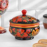 Сахарница &laquo;Ягодка&raquo;, 11х12 см, хохлома, микс