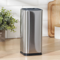 Подставка для ножей и ножниц Magistro &laquo;Металлик&raquo;, 10&times;10&times;23 см, цвет серебристый