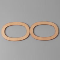 Ручки для сумок деревянные, d = 13 &times; 7,5 / 17 &times; 11,5 см, 2 шт, цвет бежевый