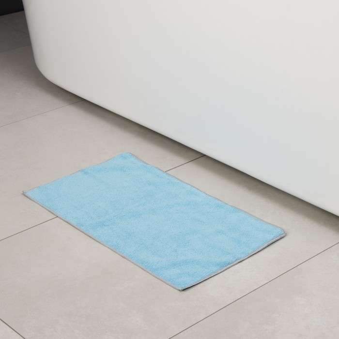 Тряпка для пола Raccoon, 250 г/м&sup2;, 50&times;30 см, микрофибра, с оверлоком, 1 шт, цвет голубой