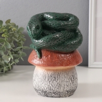 Копилка "ЗМЕЙКА НА ГРИБЕ"  11 х11 х 18 см.