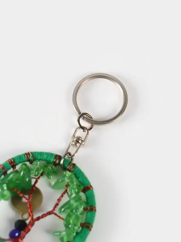 Брелок ловец снов "Древо" 19 см, цв. зелёный