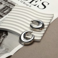 Серьги металл &laquo;Кольца&raquo; полумесяц, цвет серебро