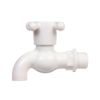 Кран, наружная резьба 1/2" (12 мм), для шланга 1/2" (12 мм), пластик, Greengo