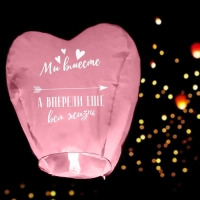 Небесный фонарик &laquo;Мы вместе&raquo;, сердце, цвета МИКС