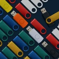 Флешка Twist Color, белая c синим, 16 Гб