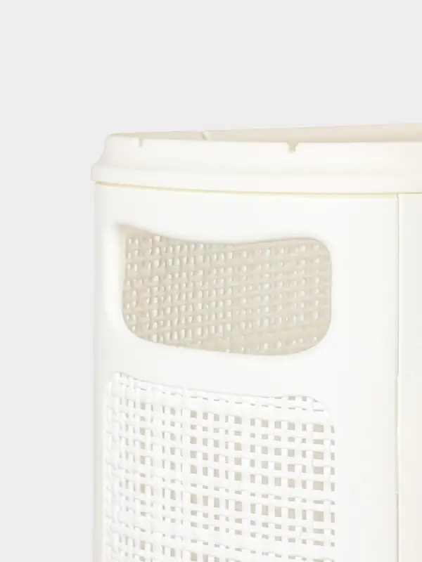 Плетёная корзина для белья с крышкой "Лён" 60л 43&times;20&times;80см, цвет белый