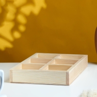 Кашпо деревянное 28&times;19&times;5 см "Six, 6 ячеек", натуральный Дарим Красиво