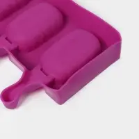 Форма для мороженого &laquo;Эскимо волна&raquo;, силикон, 19.4&times;13 см, 3 ячейки (7&times;4 см), МИКС