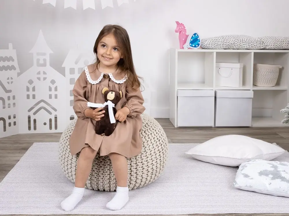 Мягкая игрушка Beastie Toys, мишка с белым шарфом