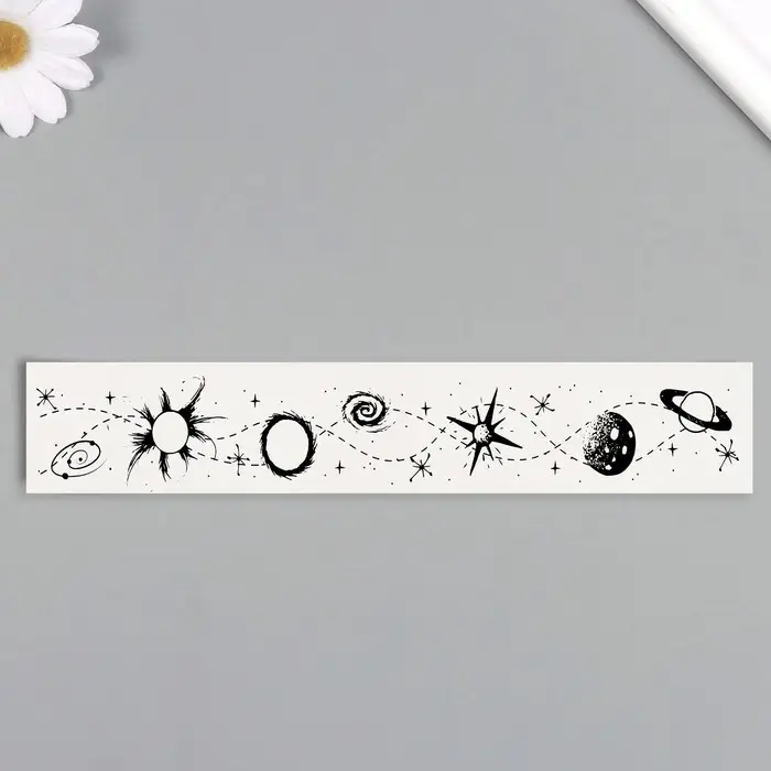 Переводная тату на тело чёрная &laquo;Браслет. Космос&raquo;, 20&times;3 см