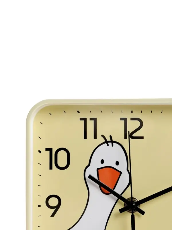 Часы настенные "Гусь", детские, плавный ход,  19х19см, желтые