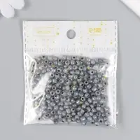 Бисер стекло 6/0 "Цветная серединка. Серый" 30 гр
