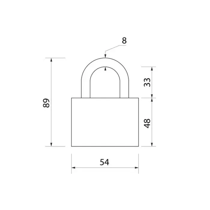 Замок навесной, 55 мм, медный цилиндр, влагозащищенный,  короткая дужка, 3 ключа МИКС