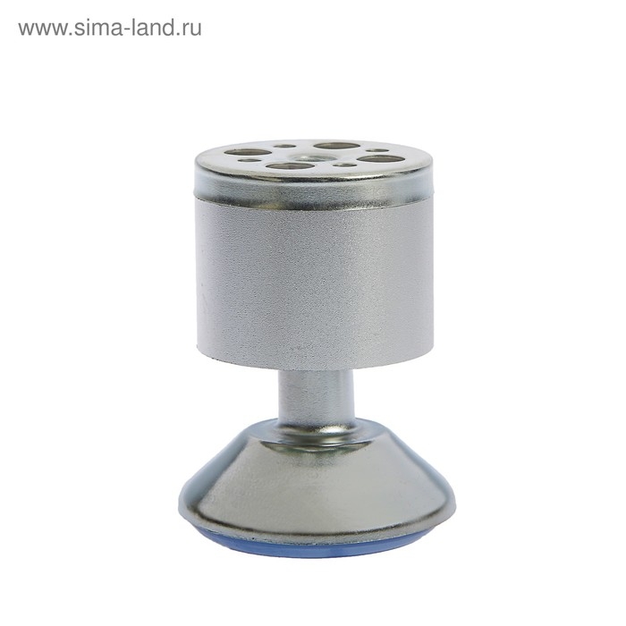 Опора мебельная, регулируемая, алюминиевая, D=50 мм, h=80 мм, цвет матовый хром, 4 шт