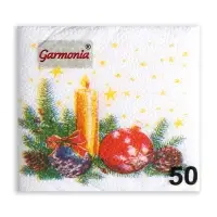 Салфетки новогодние бумажные Гармония цвета &laquo;Свеча&raquo;, 24х24 см, 50 шт