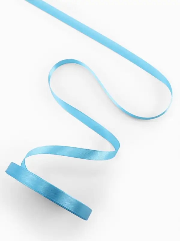 Лента атласная, 10 мм, 23&plusmn;1 м, ярко-голубая №20