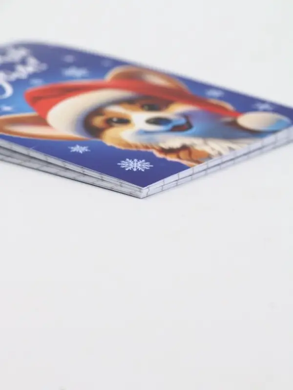 Блокнот А7, 16 л "Новогодний корги"