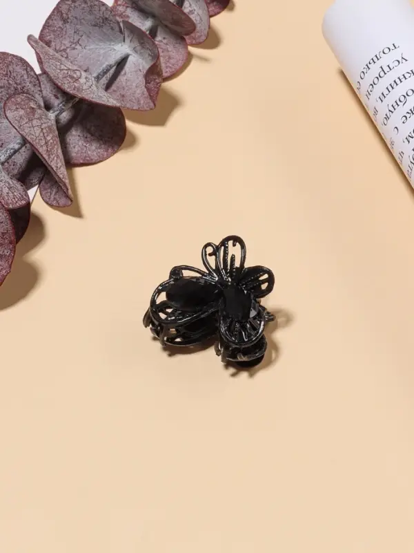 Крабик для волос &laquo;Чёрный ажур&raquo;, бабочка, 2.3 см