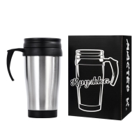 Термокружка Мастер К, 350 мл, Classic &laquo;Барна&raquo;, 13&times;18 см, сохраняет тепло 2 ч, нержавеющая сталь, чёрная