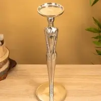 Подсвечник "Цивилизация" 13х13х 41 см, алюминий, цв. серебро