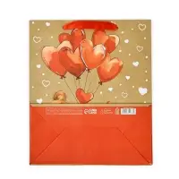 Пакет подарочный крафтовый &laquo;Люблю&raquo;, ML 23 х 11.5 х 27 см