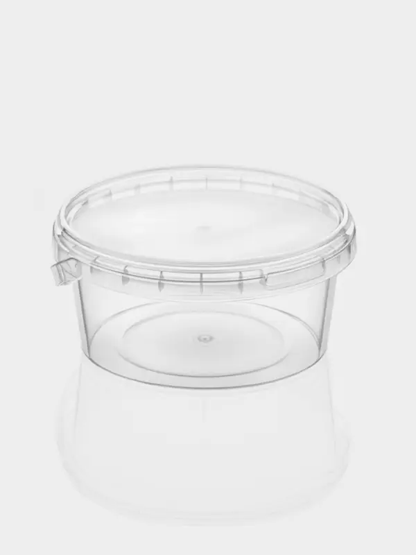Ведро с крышкой, 500 мл, d= 12,2 см, высота 6 см прозрачное, 225 шт/уп.