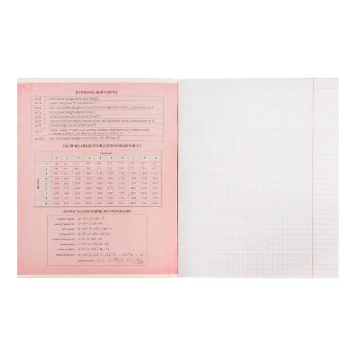 Тетрадь предметная Calligrata &laquo;На Чёрном&raquo;, 48 листов в клетку Алгебра, со справочным материалом, обложка мелованный картон, УФ-лак, блок офсет