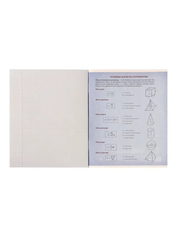 Тетрадь предметная 48 листов в клетку Calligrata &laquo;3D. Геометрия&raquo;, серые листы