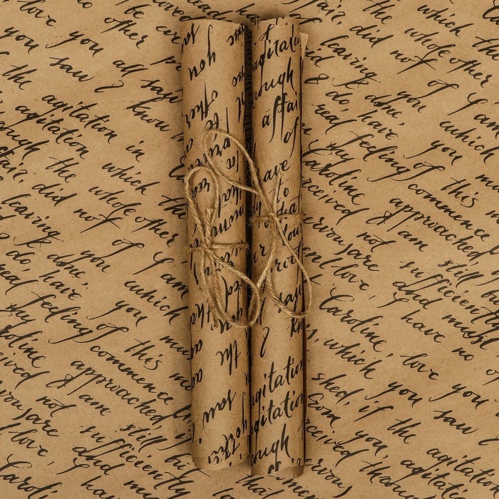 Бумага упаковочная, крафт "Рукопись", 70х100 см, 1 лист