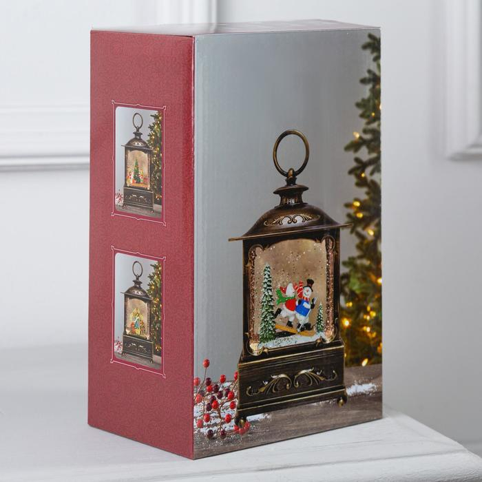 Светодиодная фигура &laquo;Новогодняя деревня&raquo; 14.5 &times; 22 &times; 8 см, пластик, батарейки ААх3 (не в комплекте), USB, свечение тёплое белое