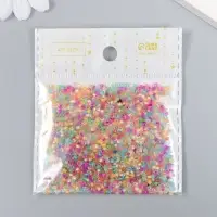 Бисер круглый размер 12/0 "Прозрачный с цветной серединкой" 20 гр