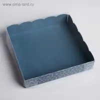 Коробка для печенья, кондитерская упаковка с пластиковой крышкой, Present, 15 х 15 х 3 см