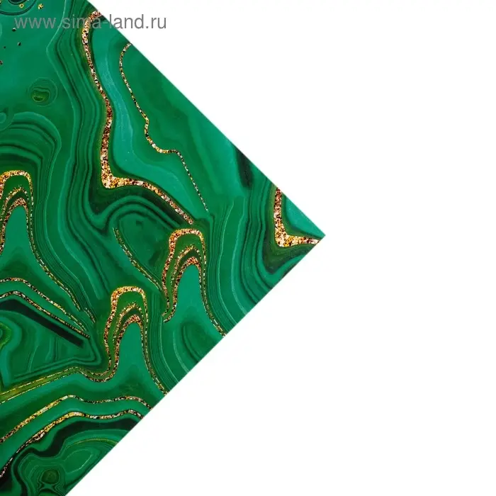 Бумага упаковочная глянцевая двухсторонняя &laquo;Малахит&raquo;, 70 х 100 см