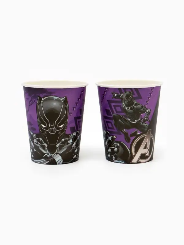 Набор бумажной посуды 10 персон: стакан, тарелка, скатерть, Мстители