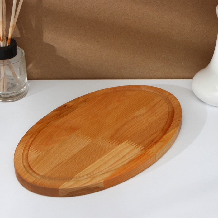 Доска разделочная Adelica &laquo;Овальная&raquo;, 28&times;18&times;1,8 см, пропитана минеральным маслом, берёза