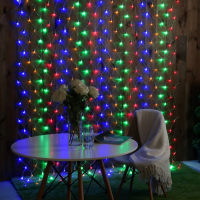 Гирлянда &laquo;Сеть&raquo; 2 &times; 3 м, IP44, УМС, прозрачная нить, 384 LED, свечение мульти, 220 В