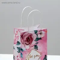 Пакет подарочный крафтовый, упаковка, &laquo;For you&raquo;, 12 х 21 х 9 см