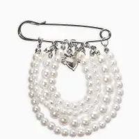 Булавка "Жемчужная россыпь", l=6.5, d=5+6+8 цвет белый в серебре