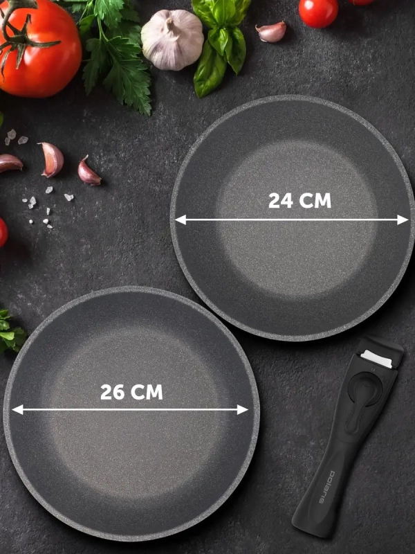 Набор посуды со съемной ручкой 24 и 26 см EasyKeep 3D