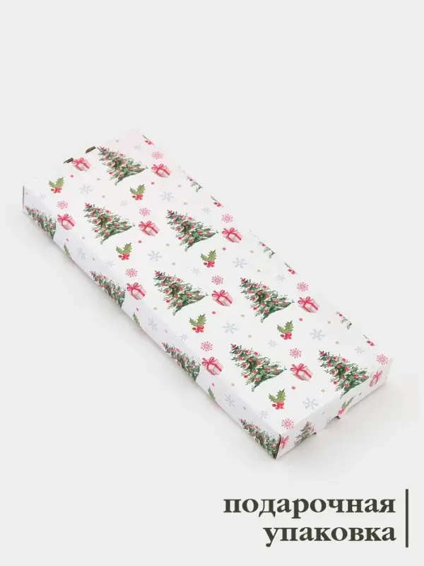 Подставка под ложку &laquo;Елочка&raquo; 26.5&times;9.5&times;2.5 см, стекло, белая, зелёная