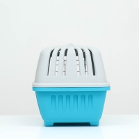 Переноска для животных пластиковая 47 х 30 х 35 см, вес до 9 кг, синяя