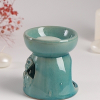 Набор: аромалампа для эфирных масел, мелтсы из воска ароматические &laquo;Слон со слонёнком&raquo;, бирюза, 10&times;10&times;9 см