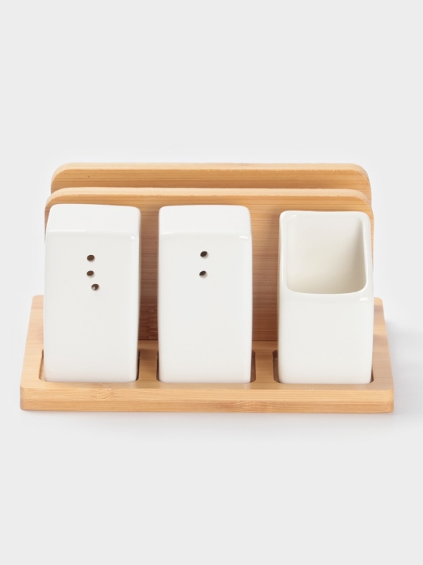 Набор для специй на подст 4 шт "BellaTenero" , солонка, перечница, салфетница, зубочист